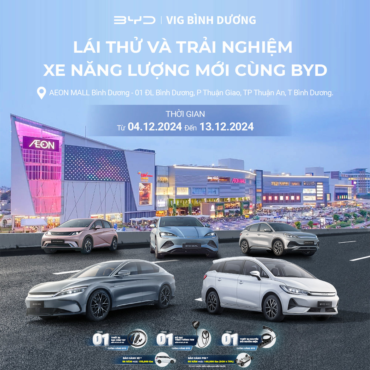 Lái thử xe BYD tại Aeon Mall